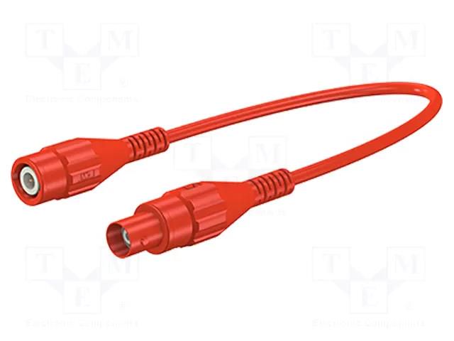 Test lead; BNC socket,BNC plug; Len: 2m; red; Z: 50Ω; brass STÄUBLI XLSK-58-20022