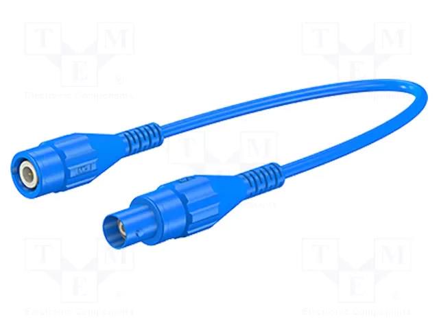 Test lead; BNC socket,BNC plug; Len: 1.5m; blue; Z: 50Ω; brass STÄUBLI XLSK-58-15023