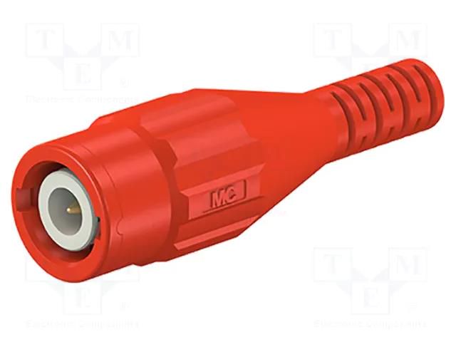 Connector: BNC; socket; red; Connection: crimped; Type: insulated STÄUBLI XBS-58-22