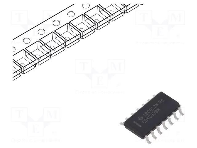 IC: digital; NAND; Ch: 4; IN: 2; CMOS; SMD; SO14; 3÷18VDC; -55÷125°C TEXAS INSTRUMENTS CD4093BM96