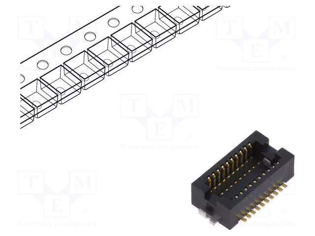 Connector: PCB to PCB; male; PIN: 20; 0.5mm; H: 2.3mm; DF12N; SMT HIROSE DF12NB3020DP05V/C