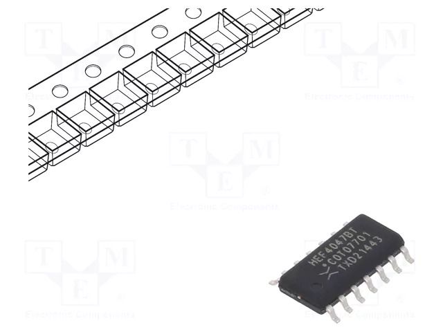 IC: digital; astable/monostable,multivibrator; CMOS; SMD; SOP14 NEXPERIA HEF4047BT.653