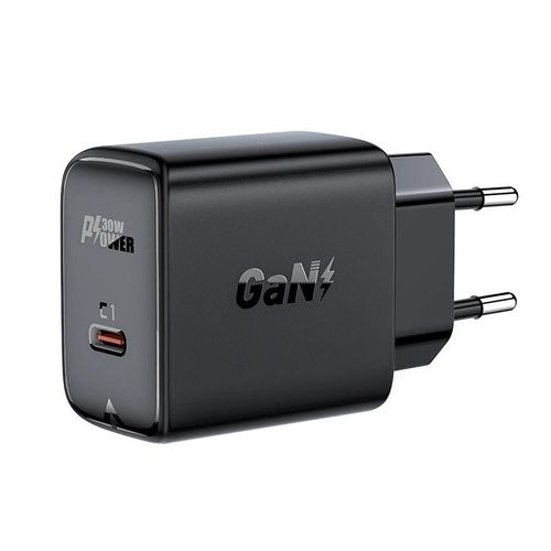 Acefast GaN USB Type-C 30W charger, PD, QC 3.0, AFC, FCP black (A21 black), Acefast 6974316281122 6974316281122