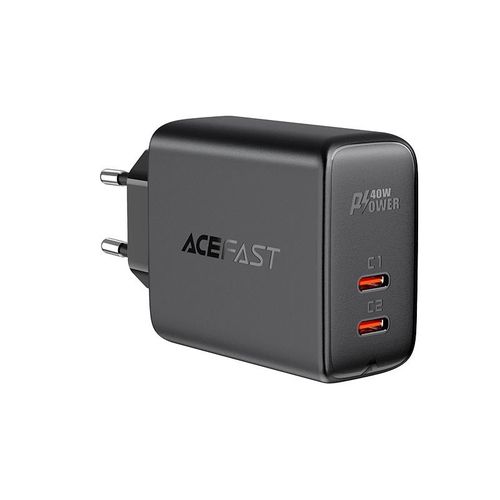 Acefast charger 2x USB Type C 40W, PPS, PD, QC 3.0, AFC, FCP black (A9 black), Acefast 6974316280194 6974316280194