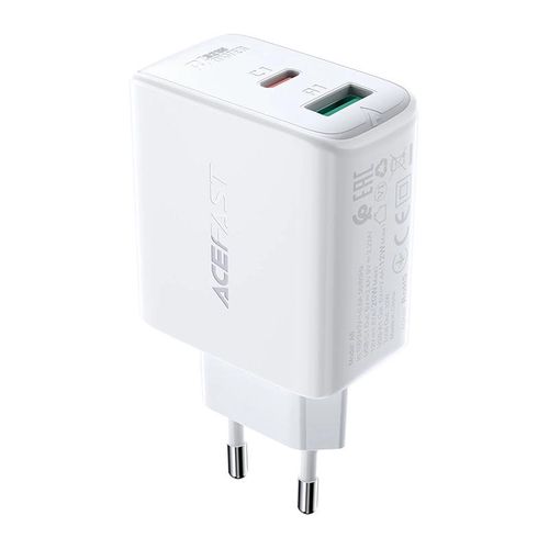 Acefast wall charger USB Type C / USB 32W, PPS, PD, QC 3.0, AFC, FCP white (A5 white), Acefast 6974316280125 6974316280125