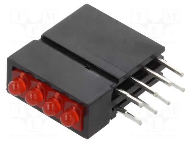 LED; in housing; 1.8mm; No.of diodes: 4; red; 20mA; 70°; 1÷5mcd MENTOR D.2400R