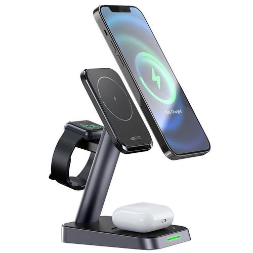 Acefast Qi Wireless Charger 15W for iPhone (with MagSafe), Apple Watch and Apple AirPods Stand Holder Magnetic Holder Black (E3 black), Acefast 6974316280903 6974316280903