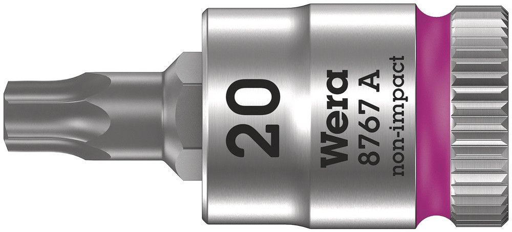 8767 A TORX® Zyklop bit socket, 1/4" drive, TX 20x28.0, Wera 05003391001