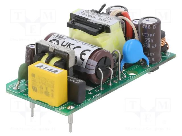 Power supply: switching; 15W; 120÷370VDC; 85÷264VAC; OUT: 2; 500mA XP POWER ECL15UD02-P