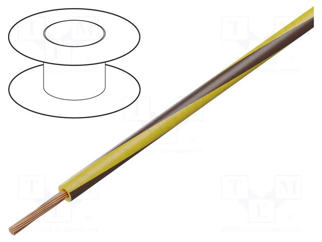 Wire; H05V-K,LgY; stranded; Cu; 1mm2; PVC; yellow-brown; 300V,500V BQ CABLE LGY1.0-YL/BR