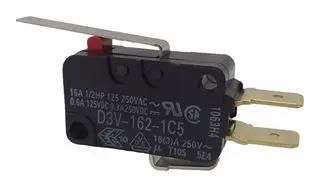 MICROSWITCH, LEVER, 16A, 250VAC, SPDT D3V-162-1C5
