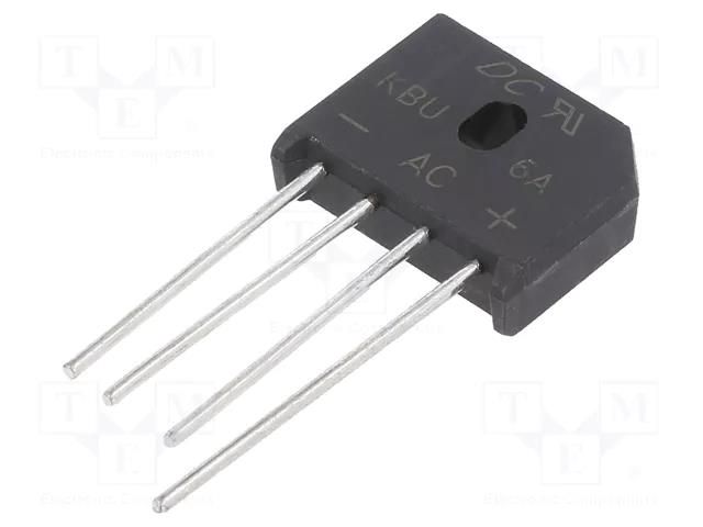 Bridge rectifier: single-phase; Urmax: 50V; If: 6A; Ifsm: 150A; flat DC COMPONENTS KBU6A-DC