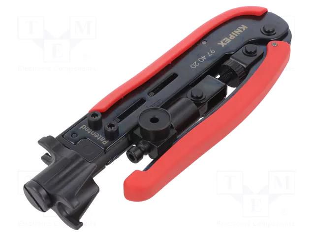 Tool: for crimping; BNC connectors,F connectors,RCA konnectors KNIPEX KNP.974020SB