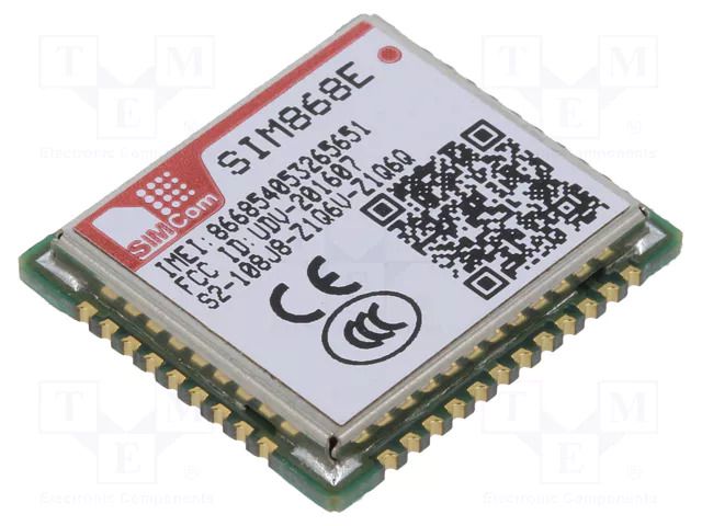 Module: GPRS/GNSS; Bluetooth: 4.0; 2G; 115200bps; 77pad SMT; SMD SIMCOM SIM868E-108J8-11