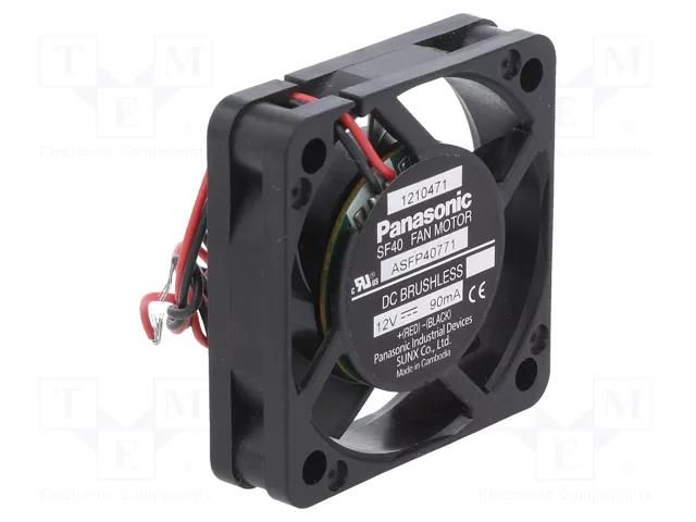 Fan: DC; axial; 12VDC; 40x40x10mm; 11.4m3/h; 29.5dBA; ball; 7500rpm PANASONIC ASFP40771