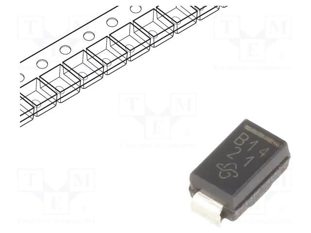 Diode: Schottky rectifying; SMA; SMD; 40V; 1A; 7 inch reel VISHAY B140-E3/61T