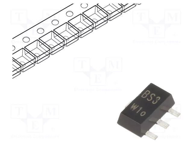 Transistor: PNP; bipolar; Darlington; 80V; 1A; 1.3W; SC62,SOT89 NEXPERIA BST62.115