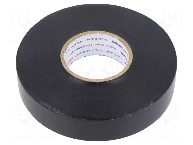 Tape: electrical insulating; W: 19mm; L: 33m; Thk: 0.18mm; black HELLERMANNTYTON FLEX1000P-19X33