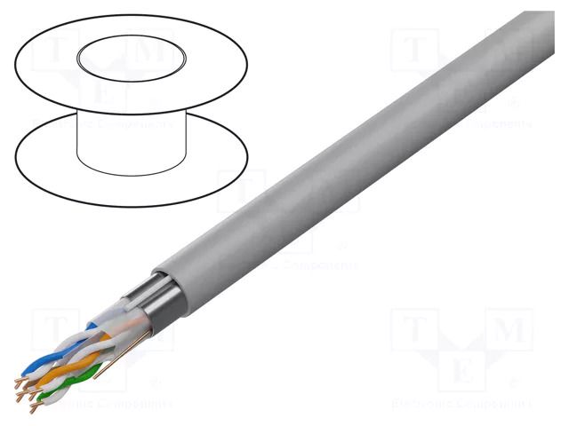 Wire; F/UTP; 4x2x24AWG; 6; wire; CCA; Insulation: PVC; grey; 305m GEMBIRD FPC-6004-SOL