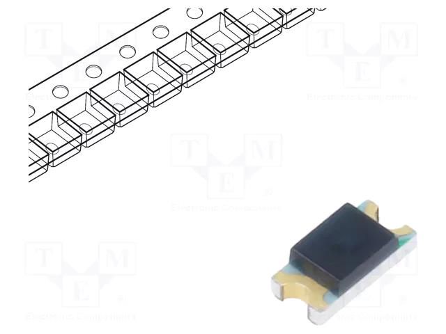 PIN photodiode; SMD; 940nm; 10nA; rectangular; flat; black EVERLIGHT PD15-21B/TR8