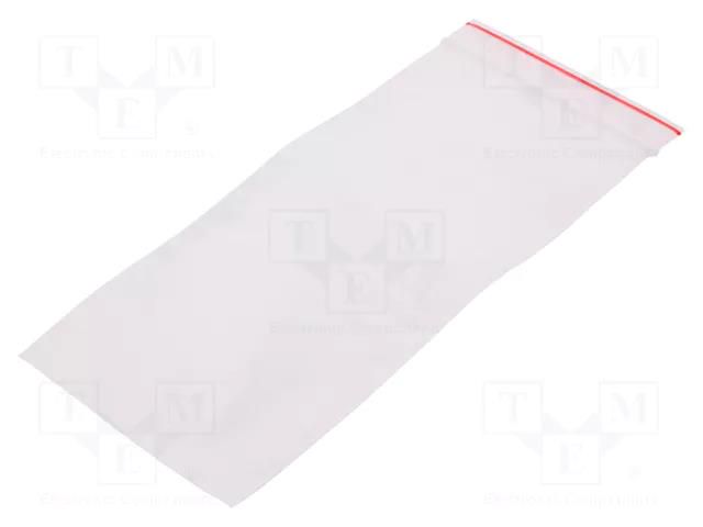 Self-seal bag; L: 180mm; Width: 80mm; Thick: 40um; polyetylene PLAST PL.TOR80X180