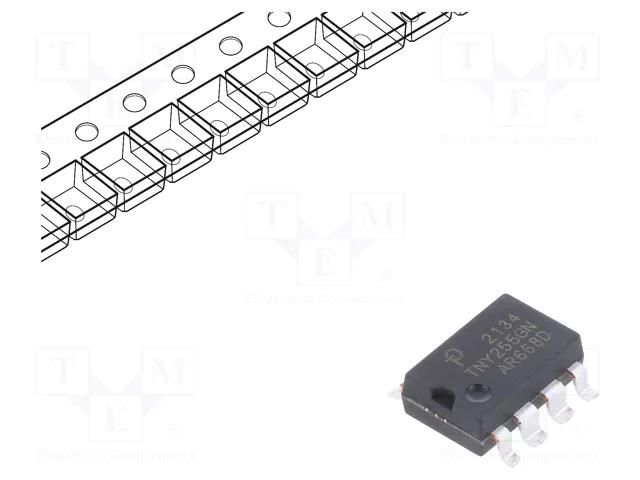 IC: PMIC; AC/DC switcher,SMPS controller; Uin: 85÷265V; SO8 POWER INTEGRATIONS TNY255GN-TL