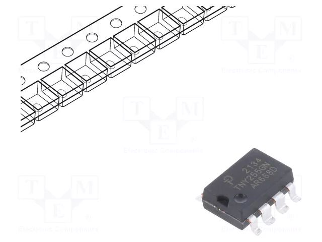 IC: PMIC; AC/DC switcher,SMPS controller; Uin: 85÷265V; SO8 POWER INTEGRATIONS TNY255GN-TL