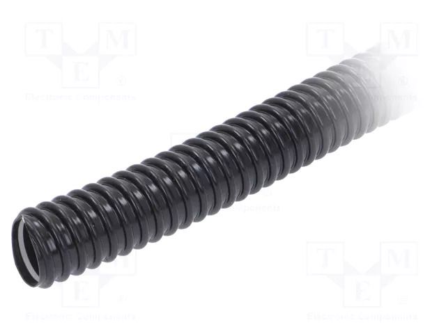 Protective tube; Size: 25; PVC; black; L: 30m; 320N; Øint: 25mm PAWBOL PW-17025C