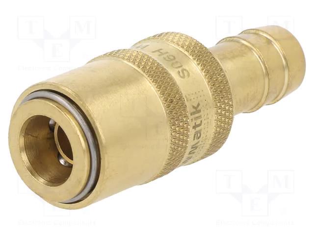 Quick connection coupling; straight; max.10bar; brass; Seal: FPM PNEUMAT S06H-WO1