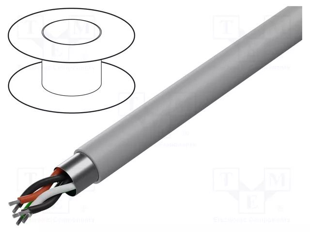 Wire; 3x2x24AWG; RS232; stranded; Cu; shielded,Al-PET foil; grey BELDEN 82503.8771000