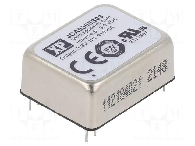 Converter: DC/DC; 3W; Uin: 4.5÷9VDC; Uout: 3.3VDC; Iout: 910mA; THT XP POWER JCA0305S03