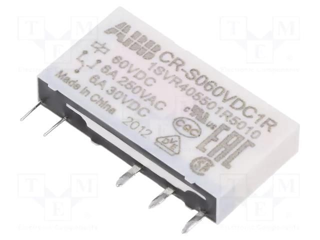 Relay: miniature; SPDT; Ucoil: 60VDC; CR-S; socket,THT ABB CR-S060VDC1R