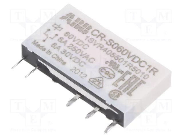 Relay: miniature; SPDT; Ucoil: 60VDC; CR-S; socket,THT ABB CR-S060VDC1R