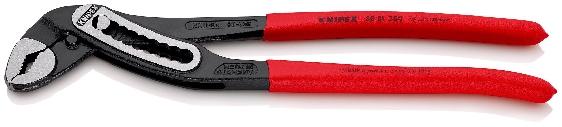 KNIPEX 88 01 300 Alligator® Water Pump Pliers with non-slip plastic coating black atramentized 300 mm 88 01 300 4003773034094