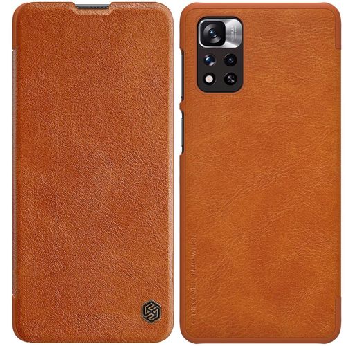 Nillkin Qin Case Case for Xiaomi Redmi Note 11 Pro+ (China) / Redmi Note 11 Pro (China) / Mi11i HyperCharge Camera Protector Holster Cover Flip Case Brown, Nillkin 6902048234987 6902048234987