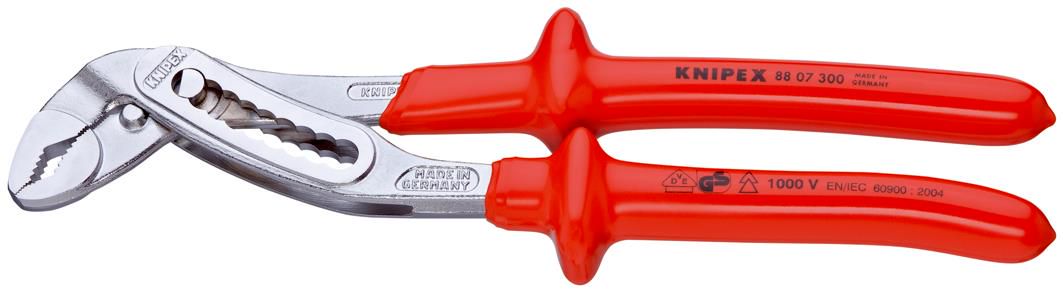 KNIPEX 88 07 300 Alligator® Water Pump Pliers with dipped insulation, VDE-tested chrome-plated 300 mm 88 07 300 4003773022350