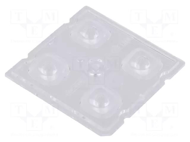 LED lens; square; transparent; H: 6.1mm; Body dim: 50x50mm LEDIL C14680