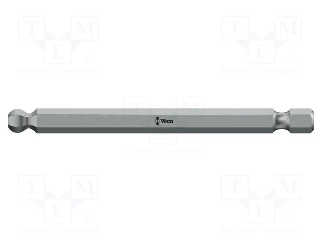 Screwdriver bit; hex key,spherical; HEX 7/64"; Overall len: 89mm WERA WERA.05380125001