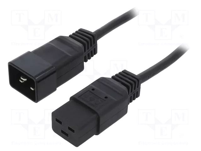 Cable; 3x1.5mm2; IEC C19 female,IEC C20 male; PVC; 1.5m; black GEMBIRD PC-189-C19