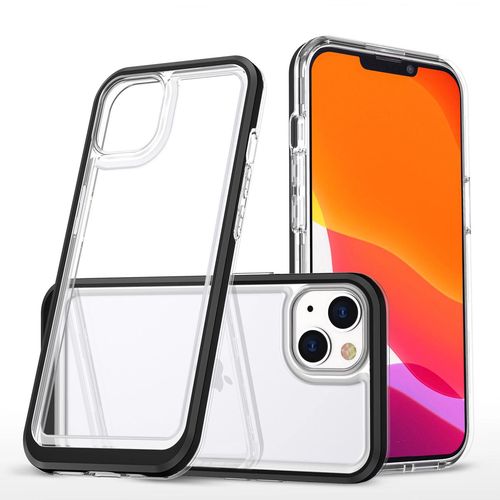 Clear 3in1 case for iPhone 13 mini gel cover with frame black, Hurtel 5907769338700 5907769338700