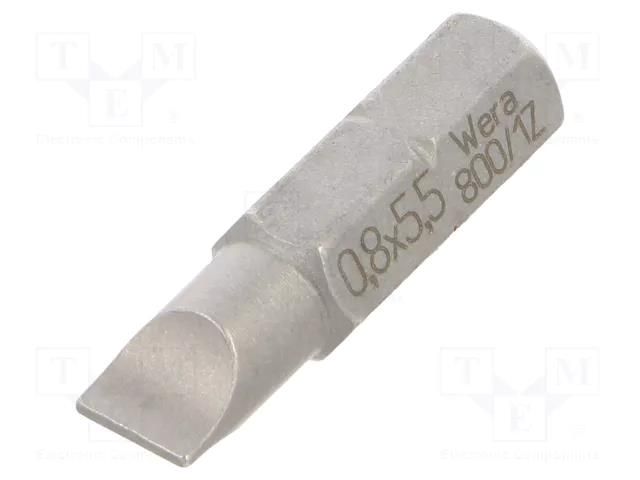 Screwdriver bit; slot; 5.5x0.8mm; Overall len: 25mm WERA WERA.05072057001