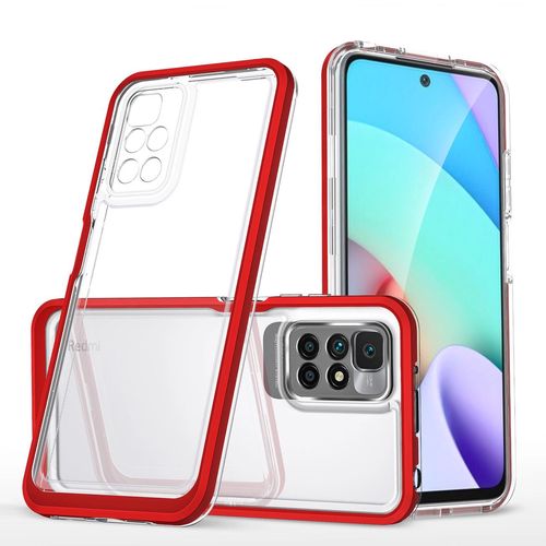 Clear 3in1 Case for Xiaomi Redmi 10 Frame Gel Cover Red, Hurtel 5907769339233 5907769339233