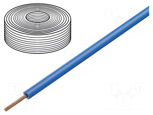 Wire; H07Z-K; stranded; Cu; 6mm2; LSZH; blue; 450V,750V; 100m; 1x6mm2 HELUKABEL H07Z-K-1X6BL