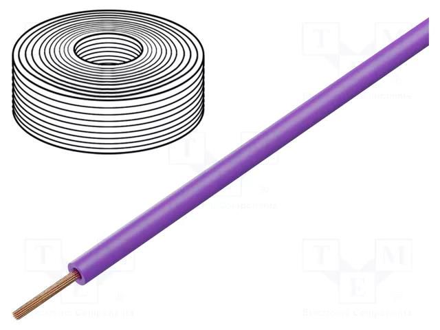 Wire; H05Z-K; stranded; Cu; 0.5mm2; LSZH; violet; 300V,500V; 100m HELUKABEL H05Z-K-1X0.5VI