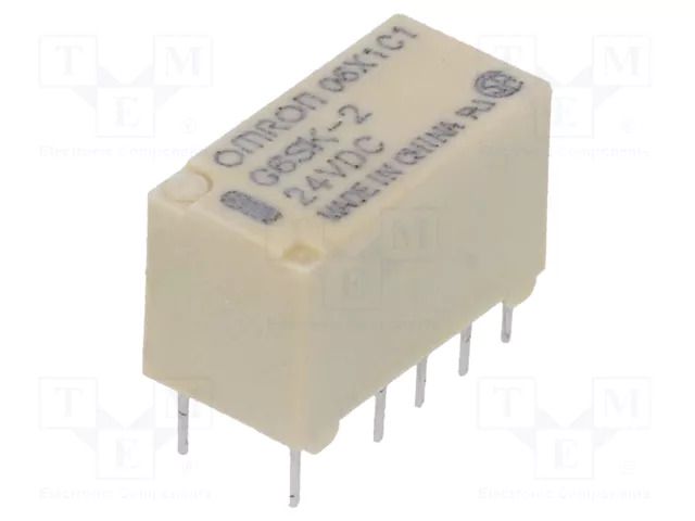 Relay: electromagnetic; DPDT; Ucoil: 24VDC; Icontacts max: 2A; G6S OMRON Electronic Components G6SK-2-24DC