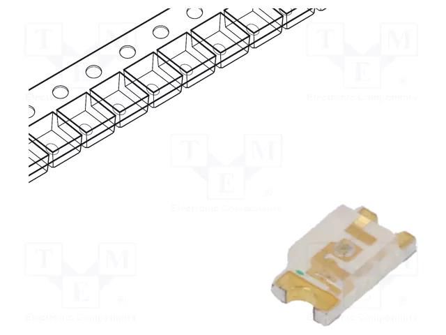 LED; green; SMD; 1206; 120÷220mcd; 3.5÷4.2VDC; 3.2x1.6mm; 140°; 20mA NTE Electronics NTE30075