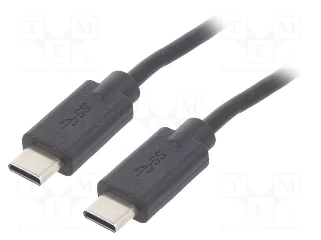 Cable; USB 2.0; USB C plug,both sides; 2m; black QOLTEC QOLTEC-52345