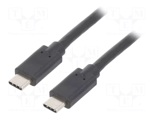 Cable; USB 3.1; USB C plug,both sides; 2.5m; black QOLTEC QOLTEC-52352