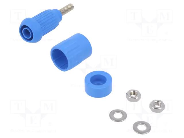 Connector: 4mm banana; socket; 20A; blue; screw; insulated STÄUBLI XUB-G-23