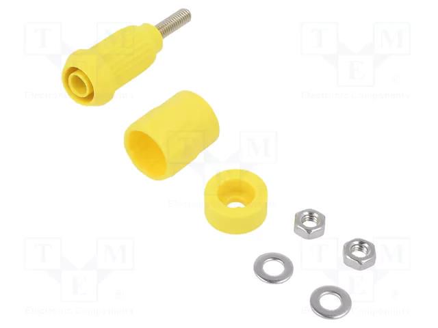 Connector: 4mm banana; socket; 20A; yellow; screw; insulated STÄUBLI XUB-G-24